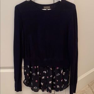 The Limited Navy Mixed Media Top, Small, Worn Once
